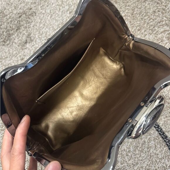 Crazy Horse Cowhide Handmade Custom Frame Push Lock Handbag/Multi Use Style - Picture 14 of 16